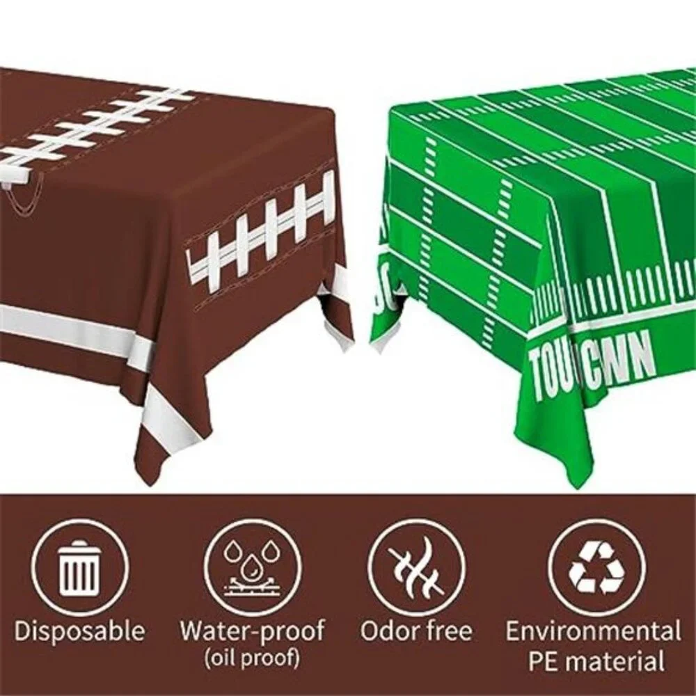 Football Party Decorations Disposable Tablecloth Plastic Touchdown